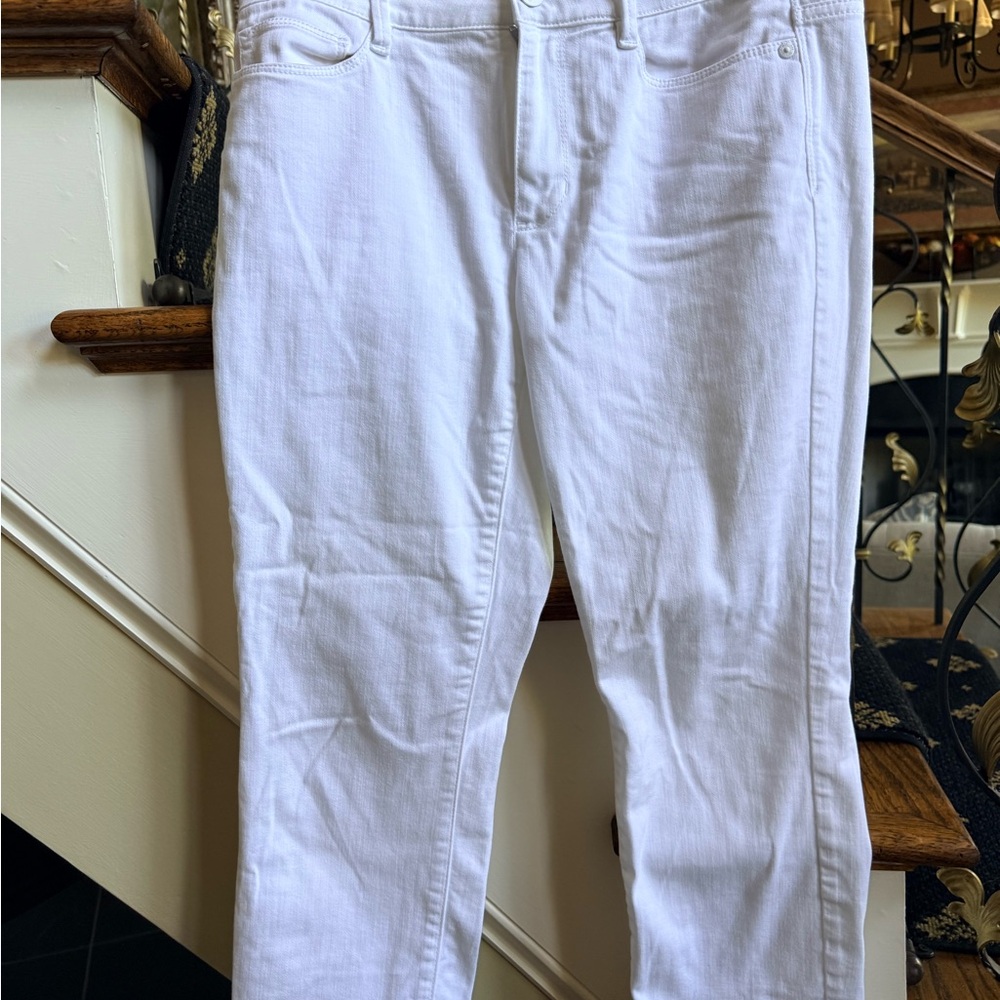 J. Jill White Ankle & Cropped Jeans White. Frayed Raw Hem. Pockets. EUC - Picture 2 of 9